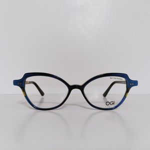 Womens OGI Eyeglasses Frames And Case 52-16-140 Continental Blue Never Worn